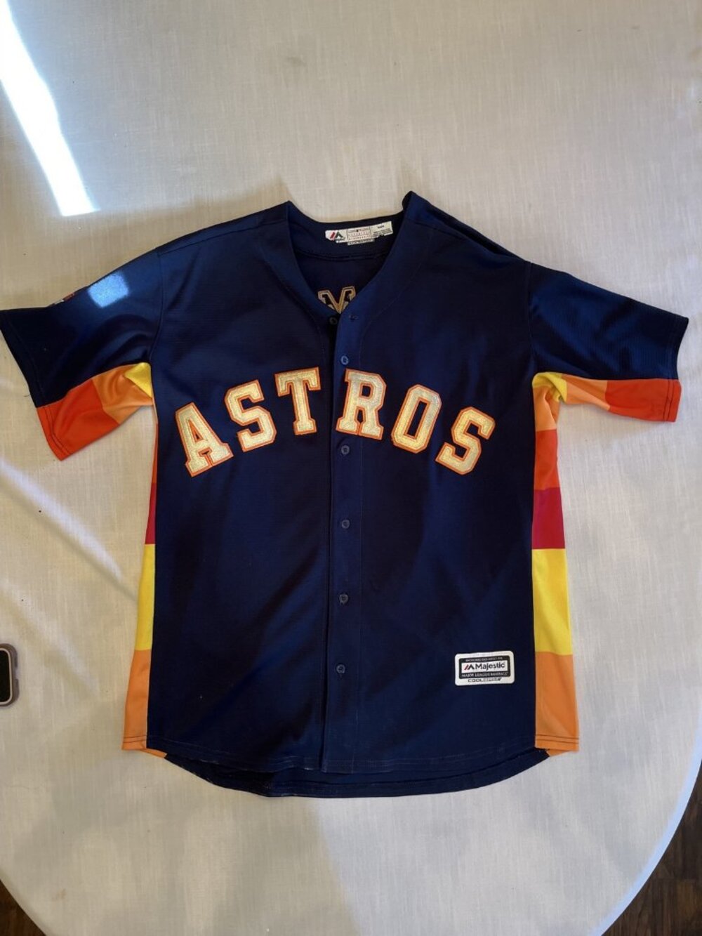 Majestic Astros Bregman 2 Jersey M 2017 World Series Champs Gold Edition